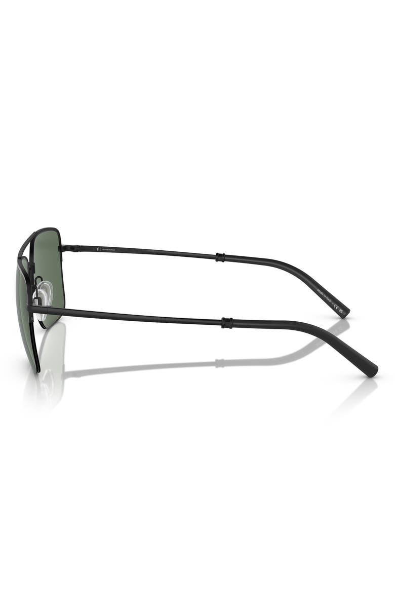 Oliver Peoples Roger Federer 56mm Polarized Pilot Sunglasses, Alternate, color, Matte Black Polarized