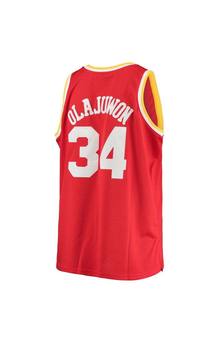 Mitchell & Ness Men's Mitchell & Ness Hakeem Olajuwon Red Houston Rockets 1993/94 Big & Tall Hardwood Classics Swingman Jersey, Alternate, color, Red