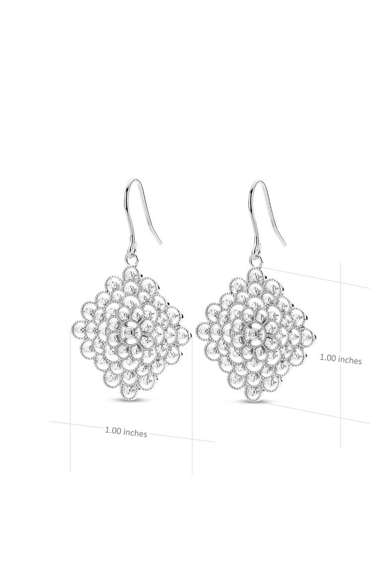 Blessed Diamond Earrings |  2 natural diamonds | 925 Sterling Silver | Earrings | Hook | White Rhodium, Alternate, color, White Rhodium