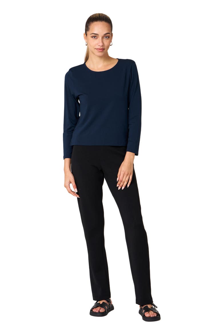 Rebody Essentials Mid Length Long Sleeve Top, Alternate, color, Navy