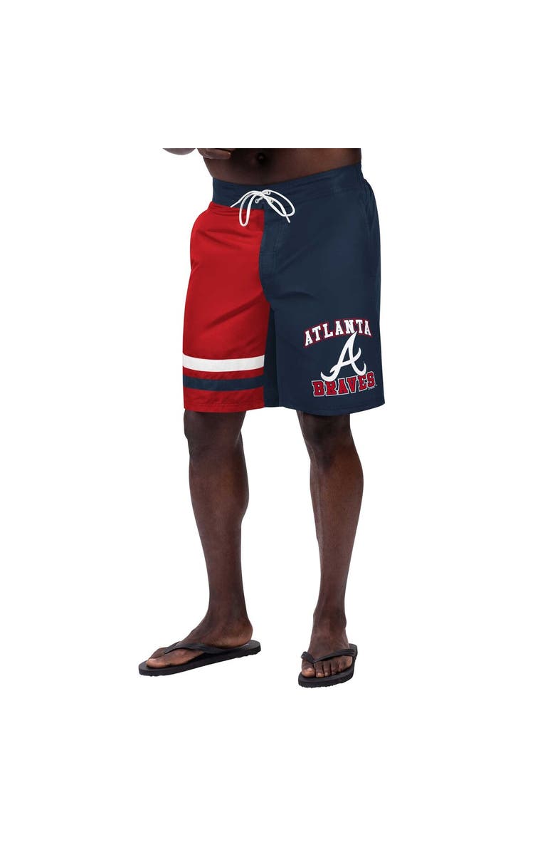 G-III SPORTS BY CARL BANKS Men's G-III Sports by Carl Banks Navy Atlanta Braves Anchor Swim Trunks, Main, color, 