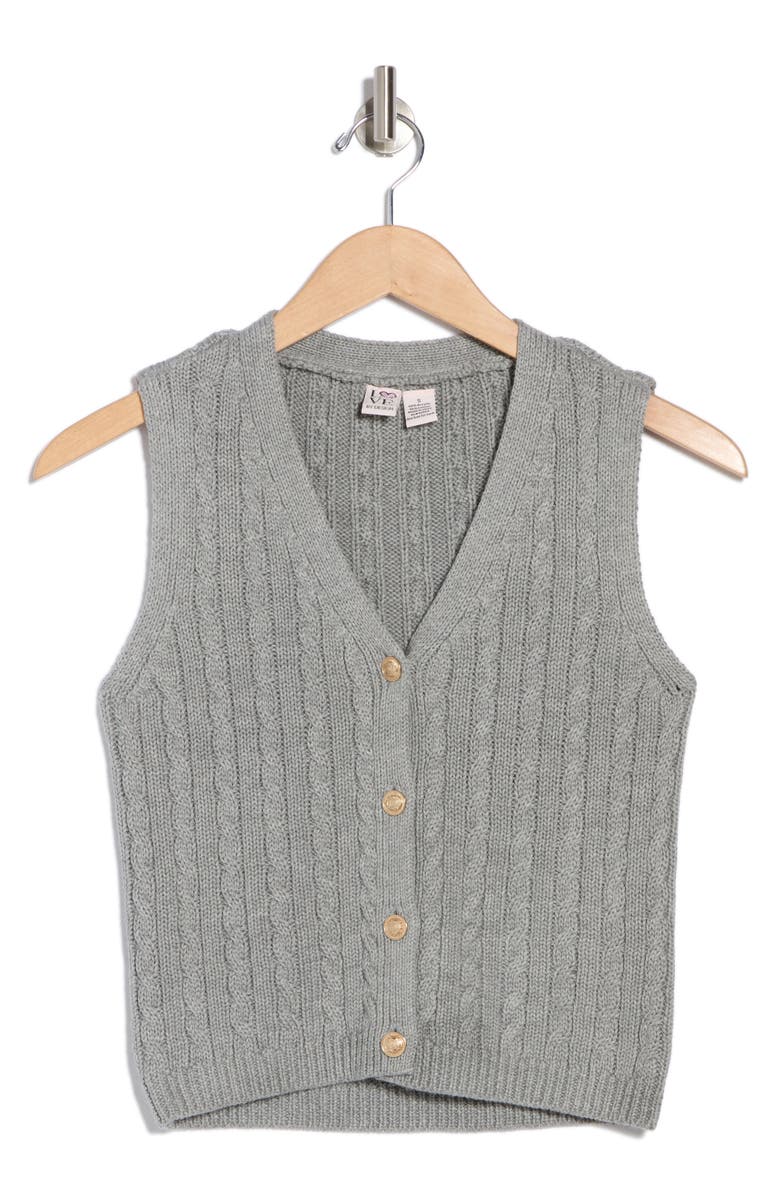 Love By Design Brea Button Front Vest, Alternate, color, Med Grey Heather