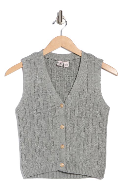 Love By Design Brea Button Front Vest In Med Grey Heather