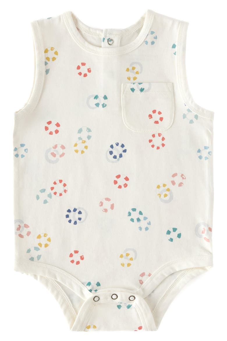 Organic Cotton Tank Bodysuit, Main, color, SPLASH