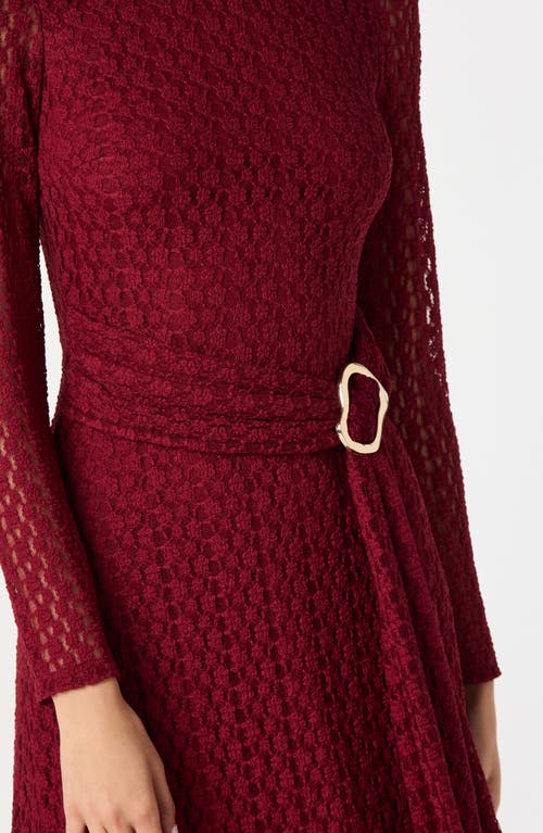 Astr The Label Long Sleeve Lace Midi Dress In Multi