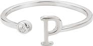 Adornia Cubic Zirconia Initial Adjustable Band Ring