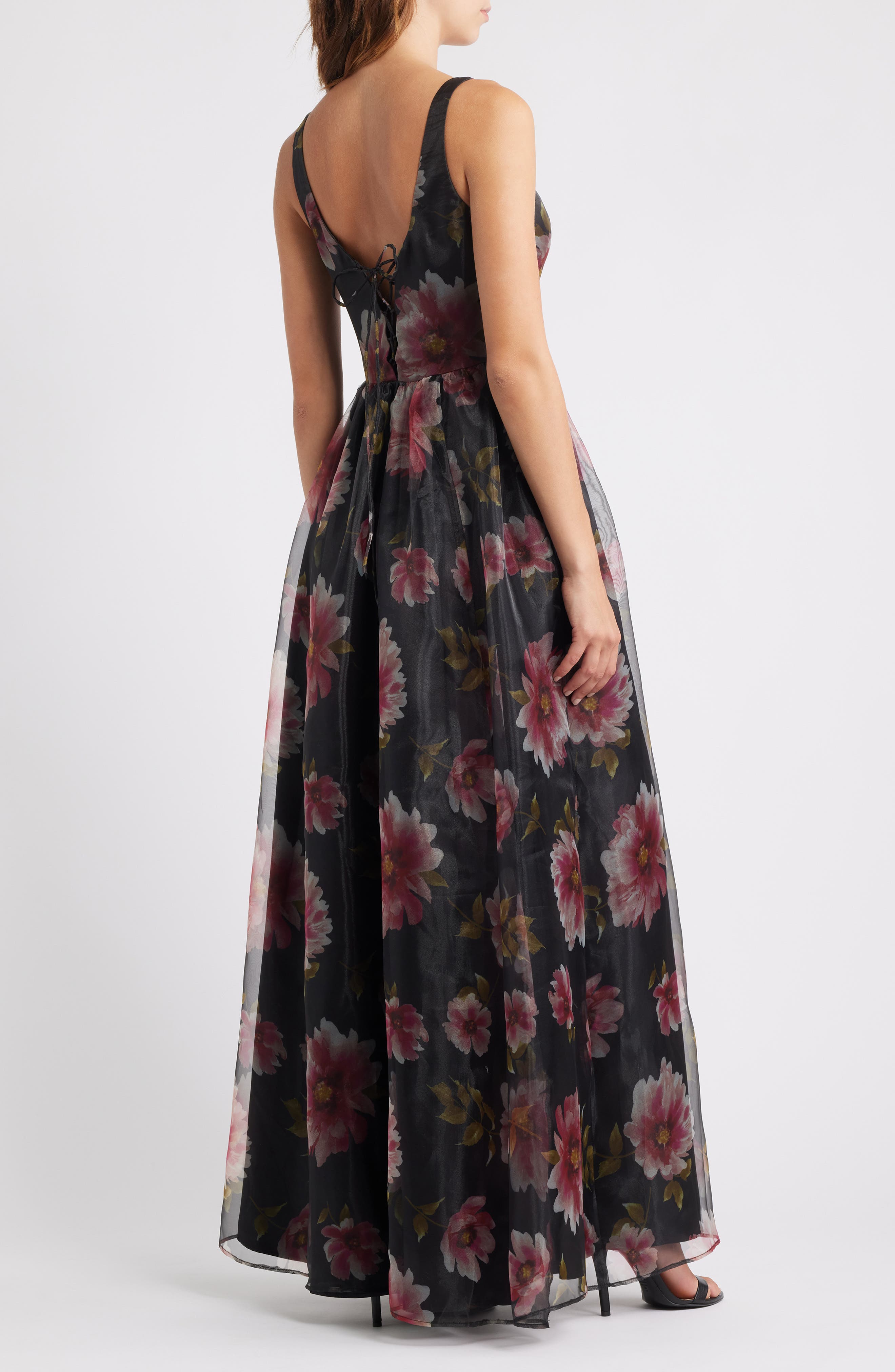 Maelyn Lace-Up Corset Maxi Cocktail Dress - image 2
