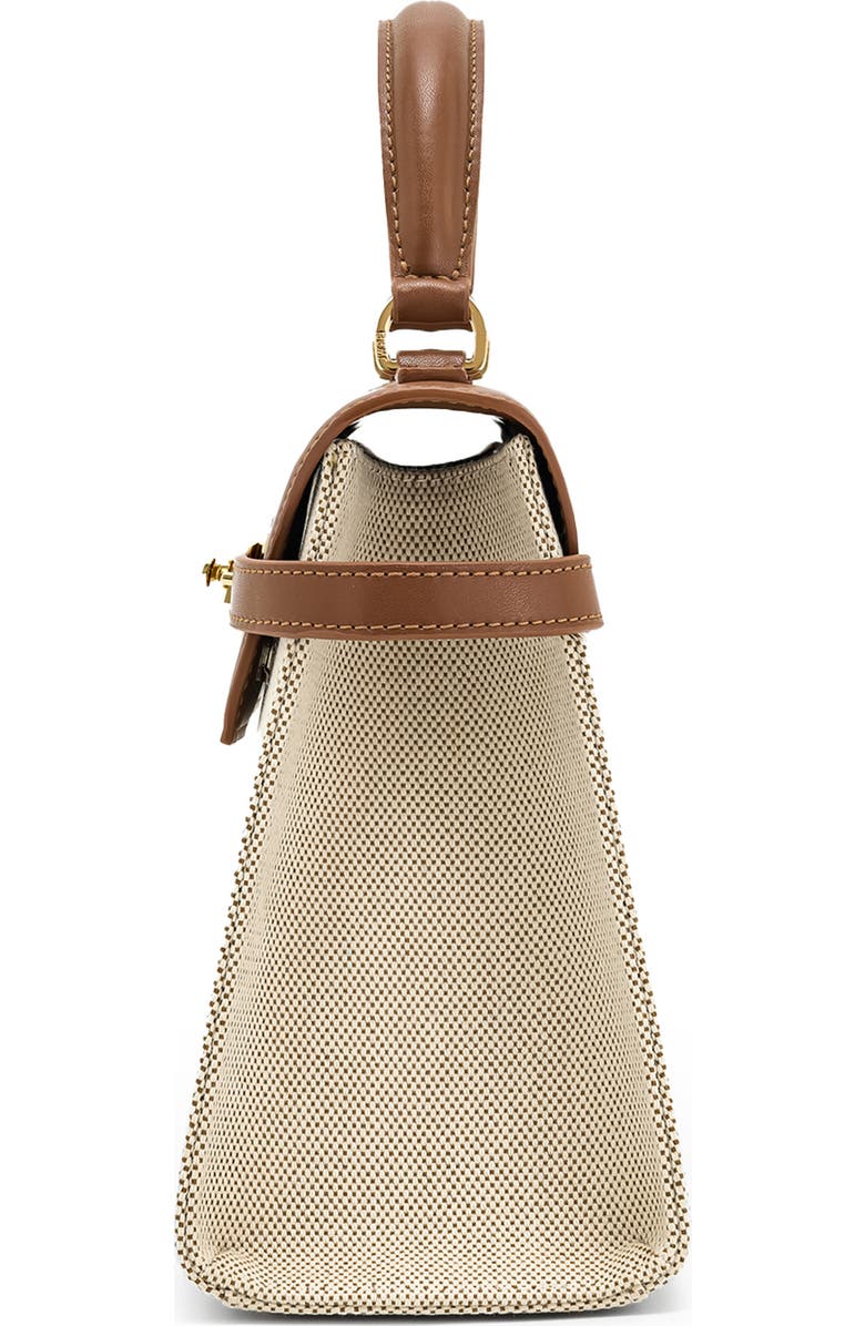 JW PEI Lucia Faux Leather Top Handle Bag, Alternate, color, Brown Canvas