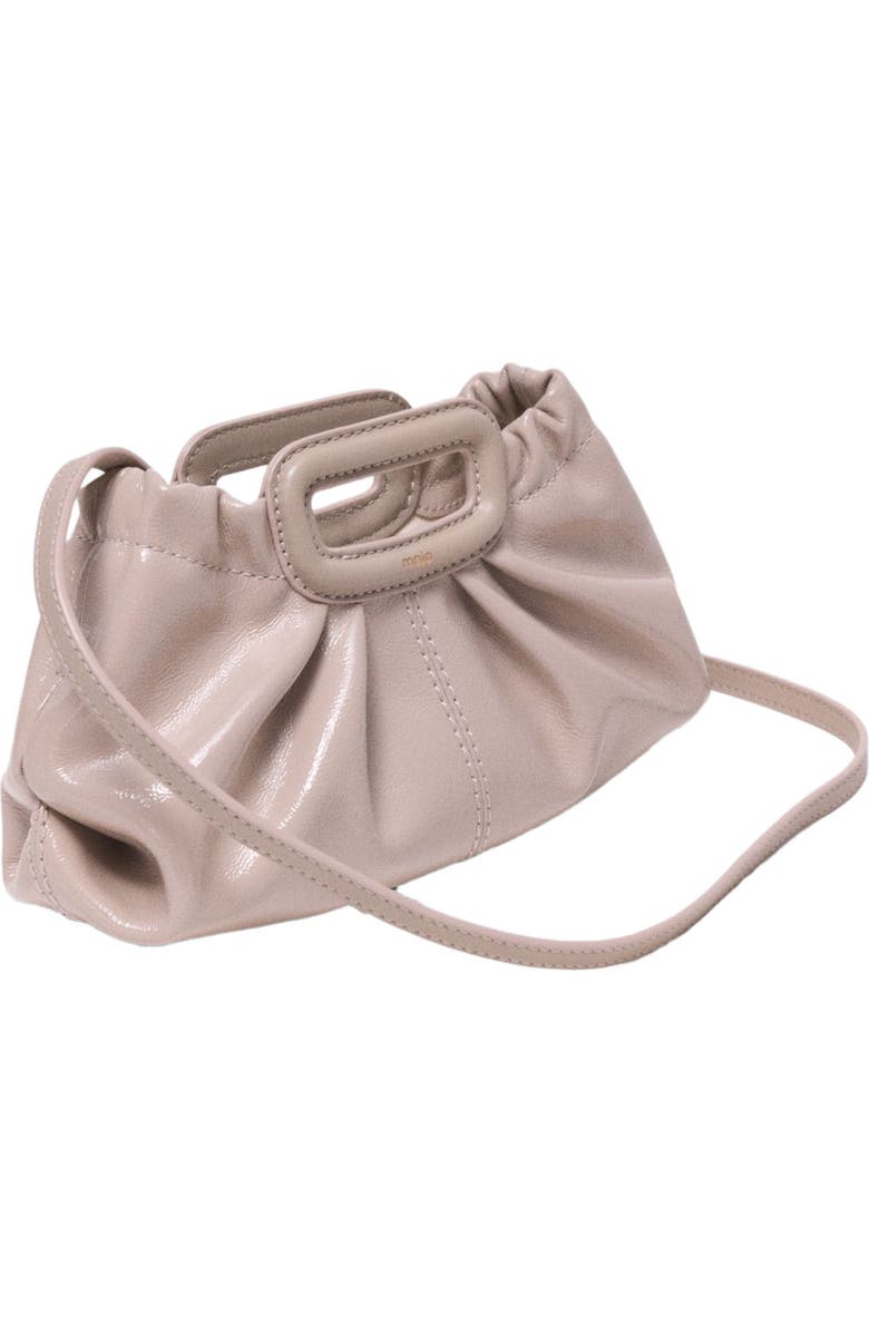 maje Mini naplak leather clutch, Alternate, color, Mastic Beige