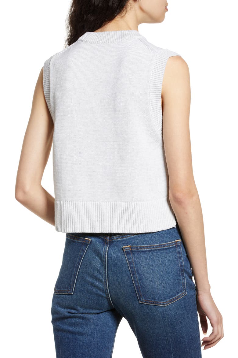 Cotton Sweater Vest, Alternate, color, DOVE GREY