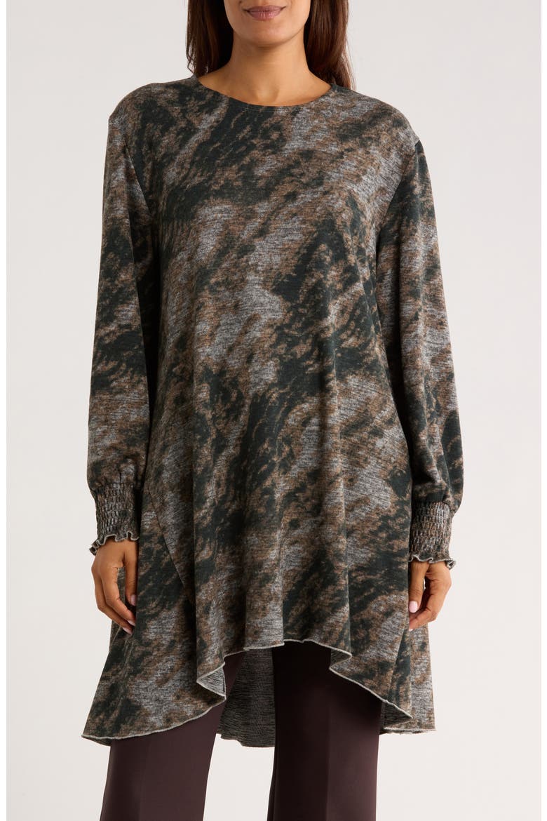 Long Sleeve Hacci Tunic Top, Main, color, GREY