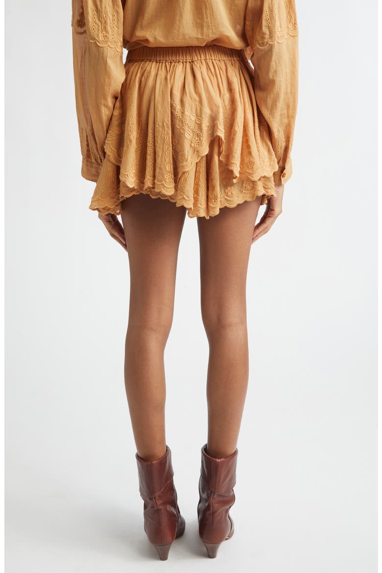 Jocadia Ruffle Cotton Miniskort, Alternate, color, CARAMEL