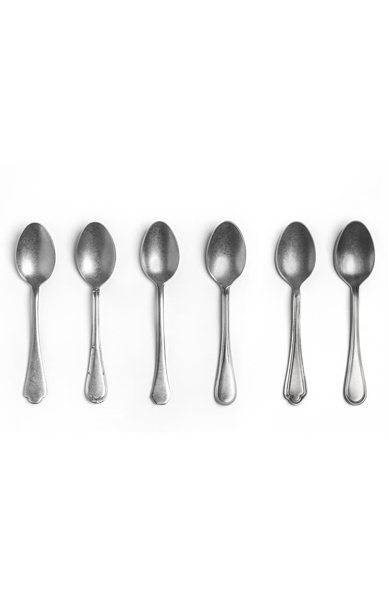 Mepra Original Vintage Coffee Spoons Set - 6 Pieces, Main, color, Pewter Silver
