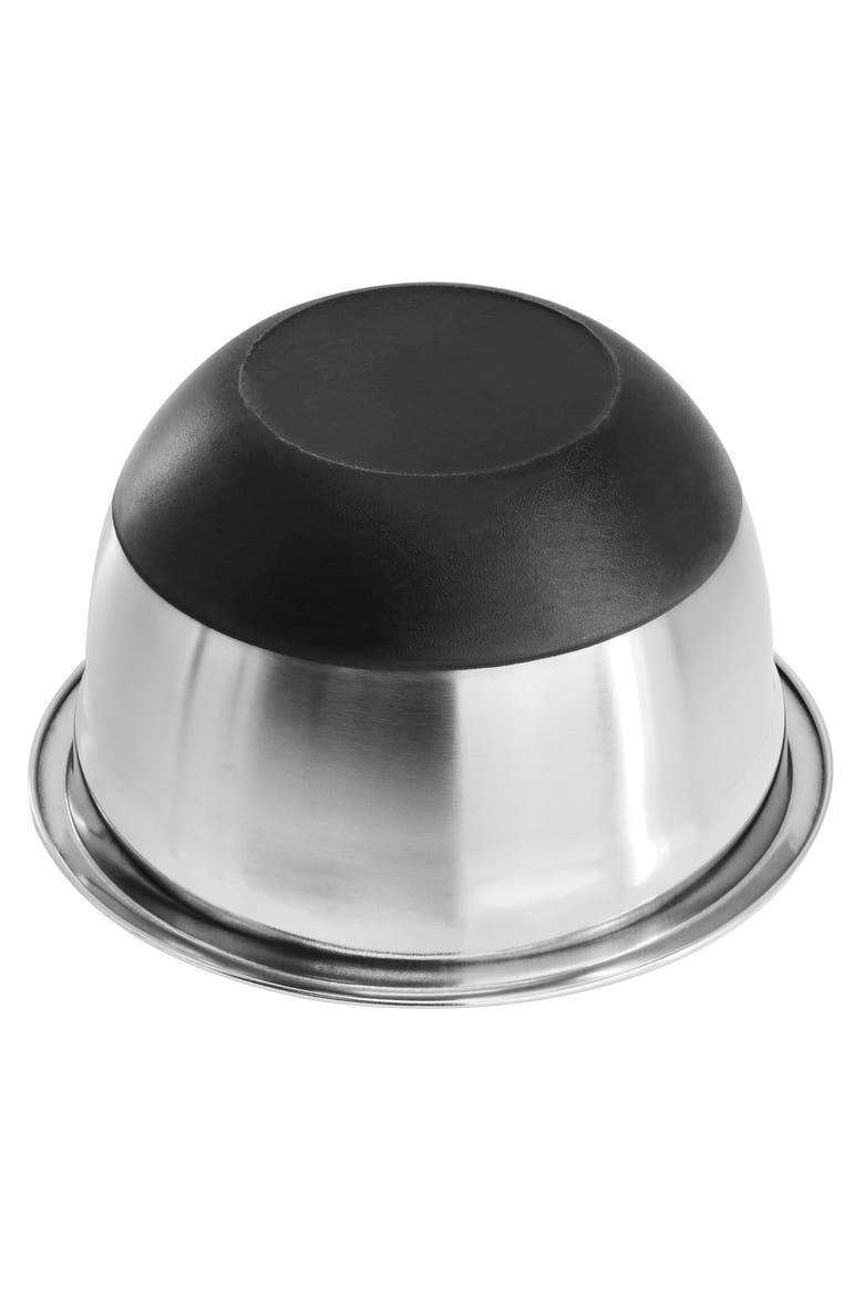 Oswalt 3 Piece Mixing Bowl Set with Non-Slip Bases, Alternate, color, Silver