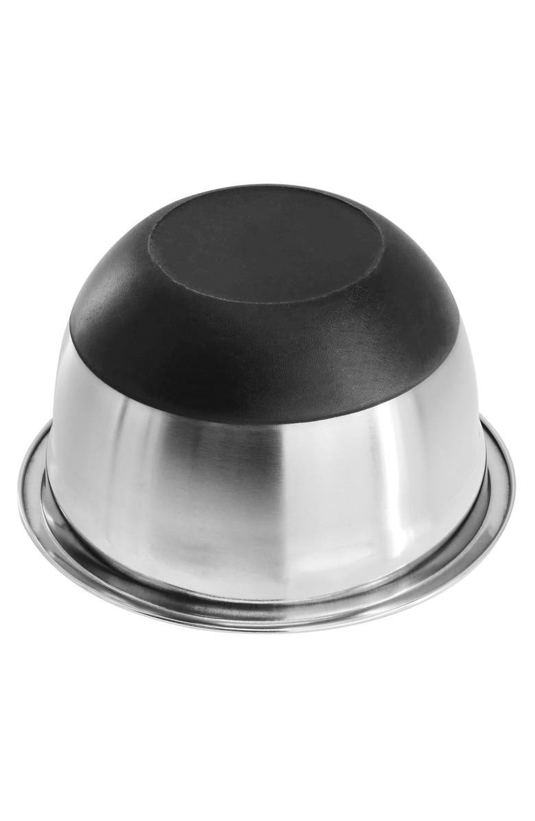 OSTER Oswalt 3 Piece Mixing Bowl Set with Non-Slip Bases, Alternate, color, Silver