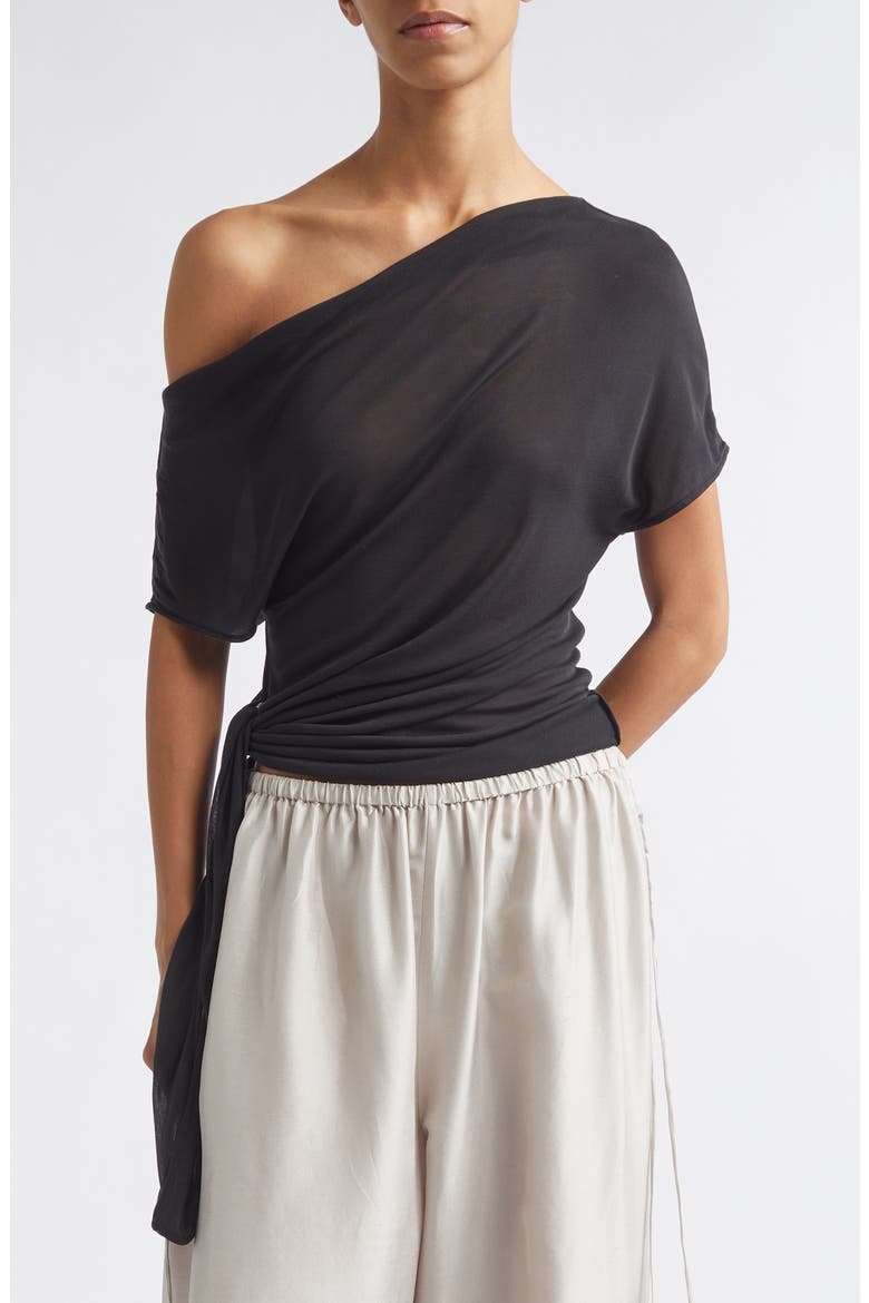 Off the Shoulder Jersey Top, Main, color, CHARCOAL
