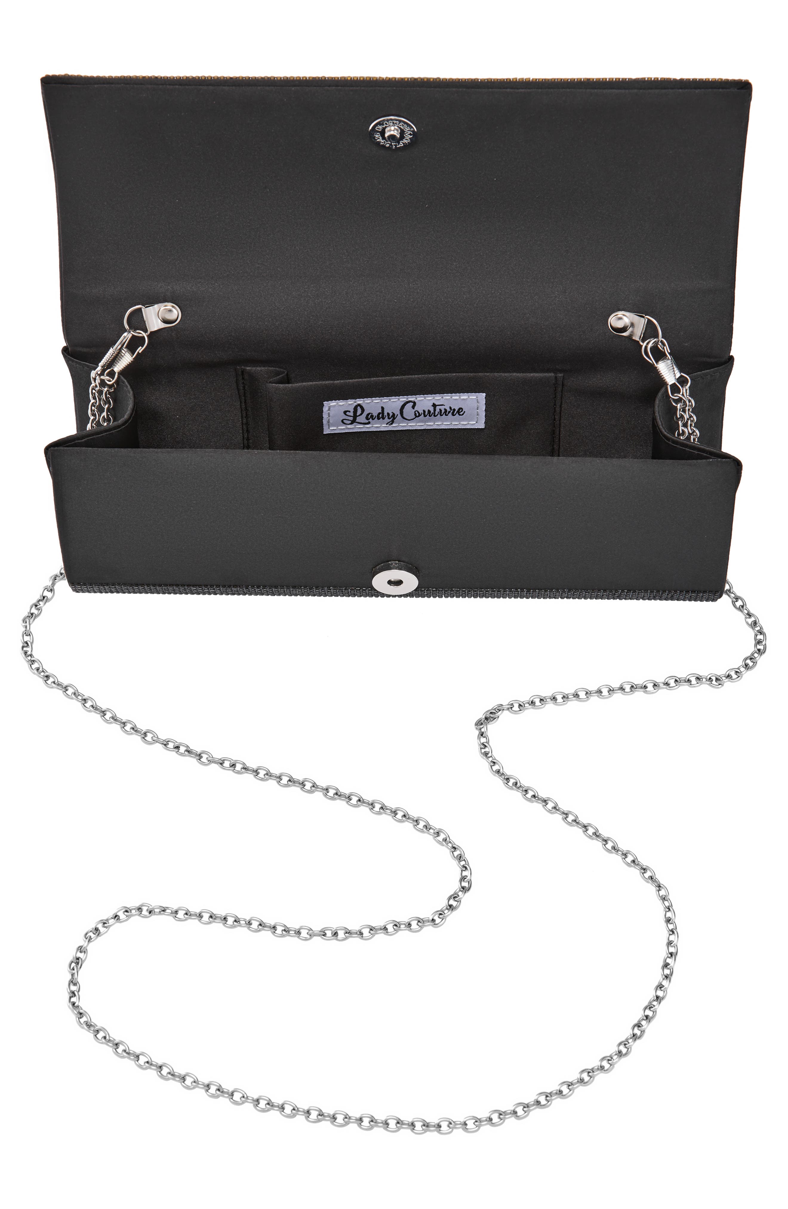 LADY COUTURE Radiant Rhinestone Clutch, Alternate, color, Black