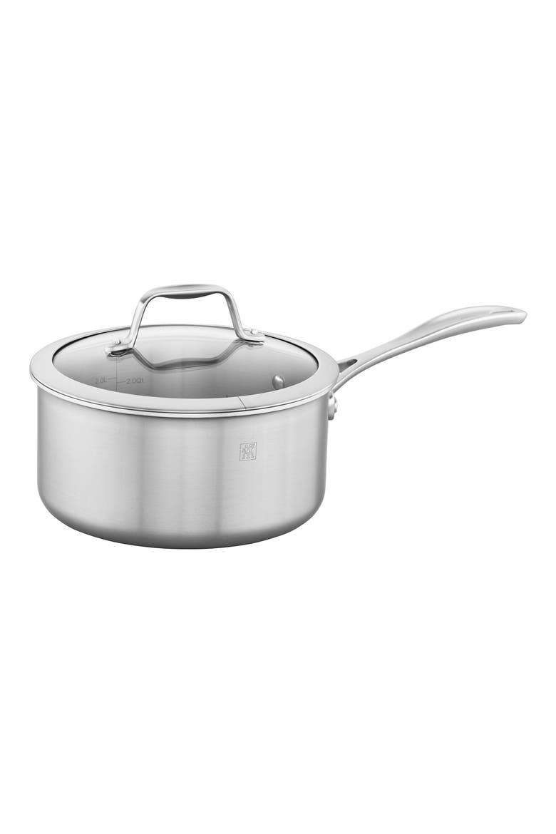 Spirit 3-Ply 3-Quart Sauce Pan with Helper Handle and Lid, Main, color, no color