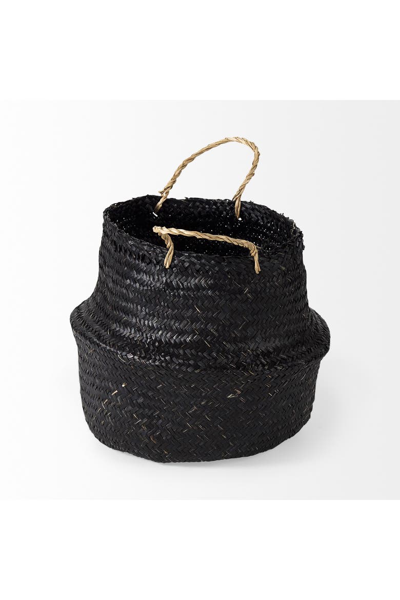 Ella Set of 3 Seagrass Baskets, Alternate, color, Black
