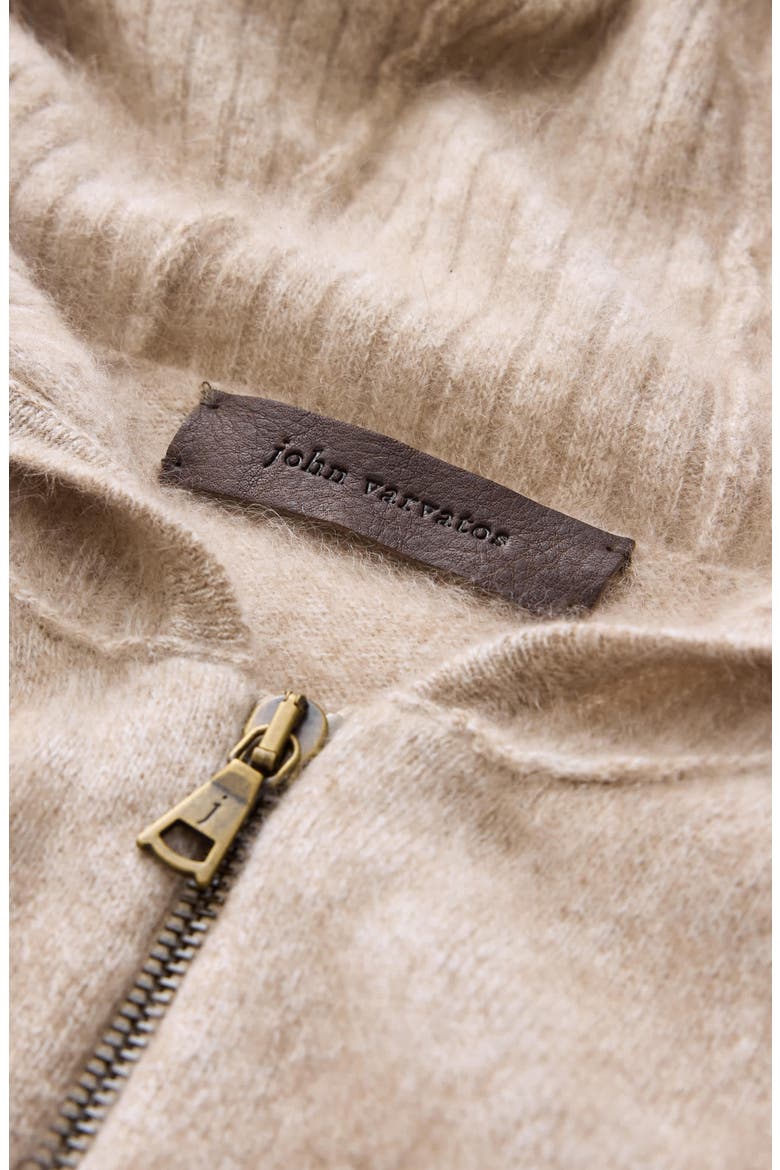 Catherine Cashmere Zip Hoodie, Alternate, color, TERRA BROWN