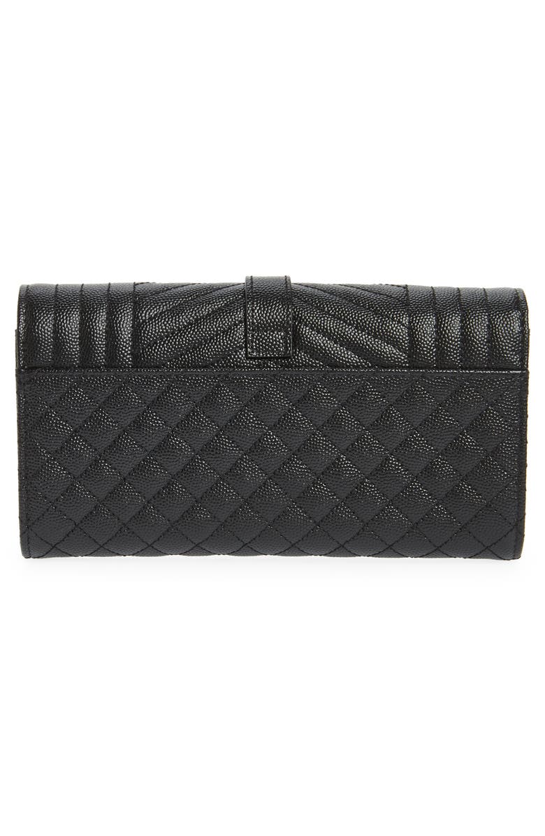 Saint Laurent Monogram Matelassé Leather Envelope Wallet, Alternate, color,