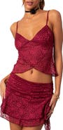 EDIKTED Ruby Sheer Lace Crop Camisole