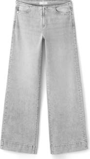 MANGO TEEN Low Rise Stud Wide Leg Jeans