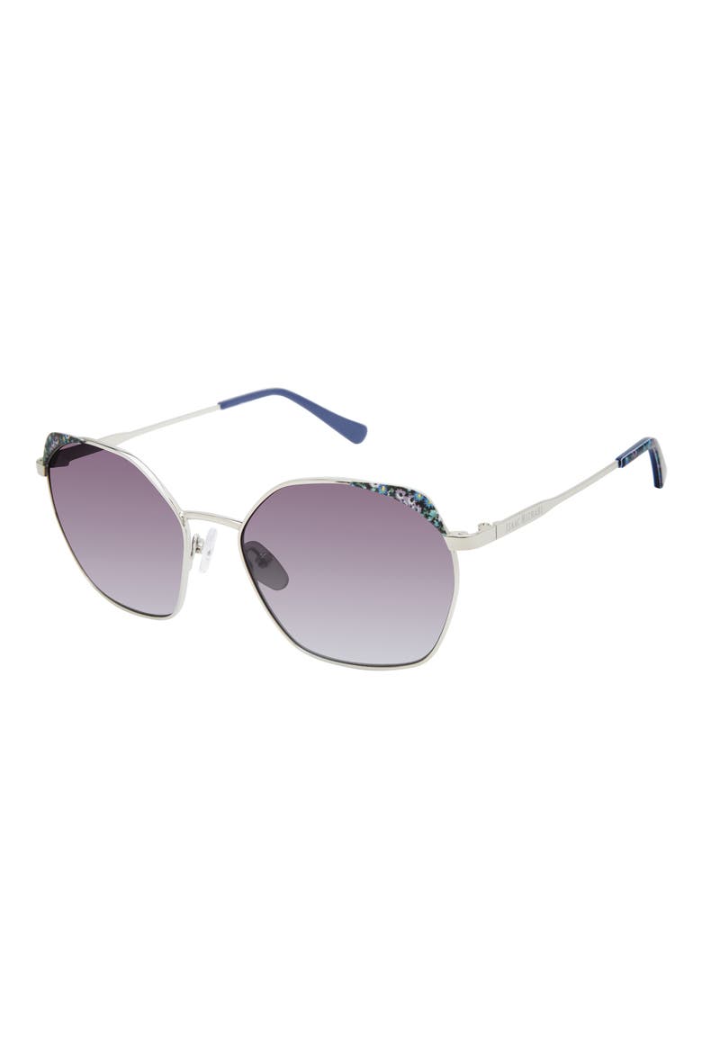 55mm Square Sunglasses, Main, color, SILVER