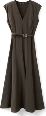 MANGO Double Belt A-Line Dress