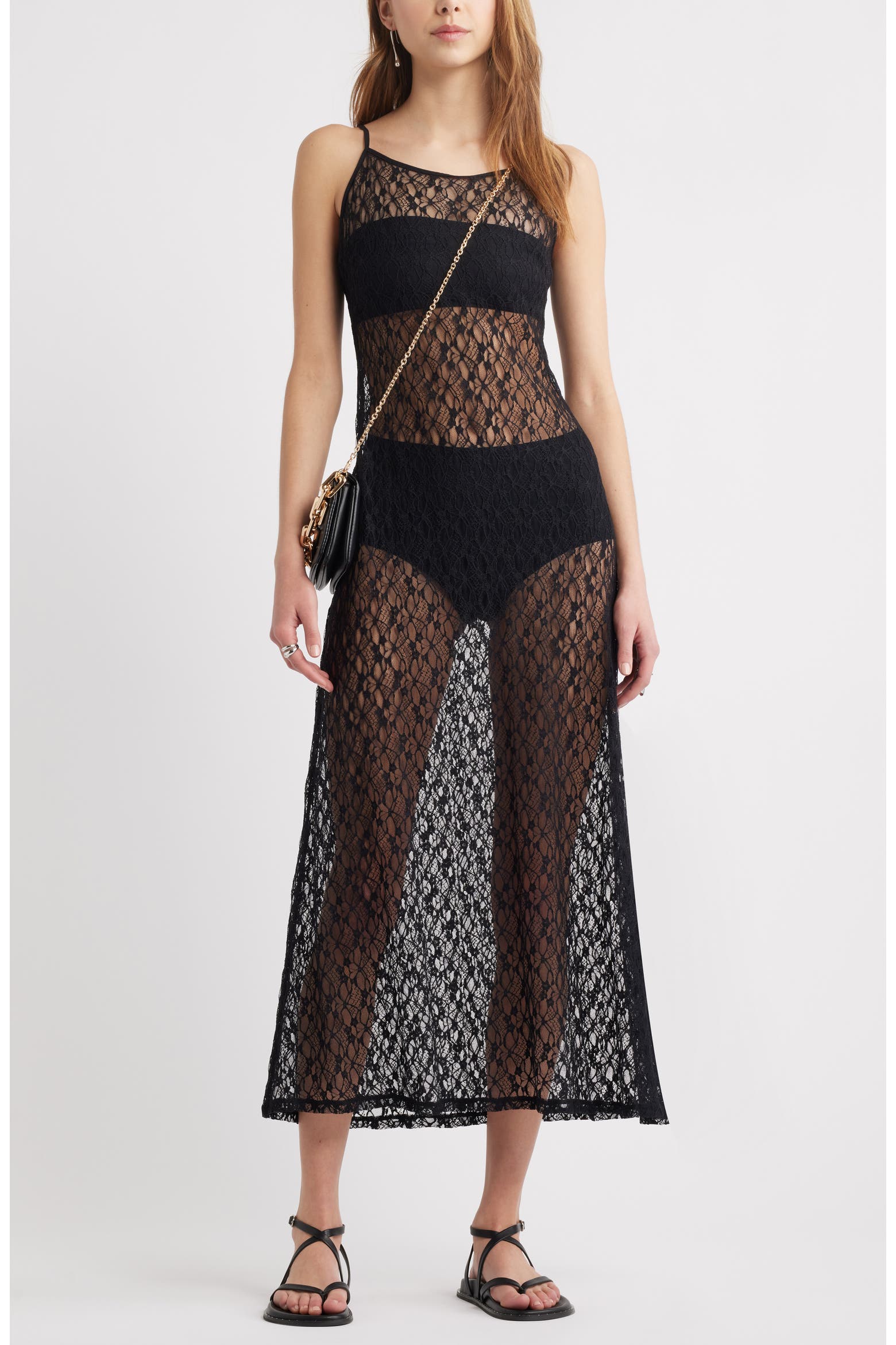 Sheer Lace Maxi Dress (Women) | Nordstromrack