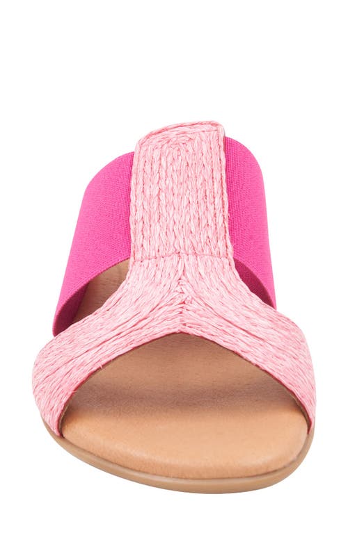 Andre Assous André Assous Noor Raffia Slide Sandal In Fuchsia