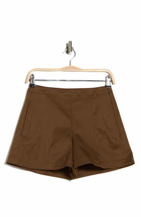 Theory High Waist Flat Front Shorts