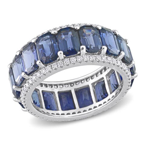 Gemstone & Diamond Eternity Ring 14k