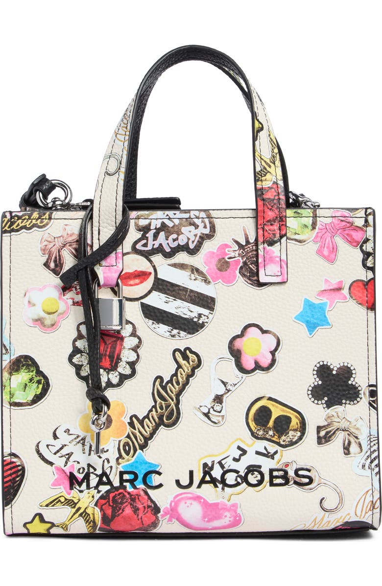 Marc Jacobs Sticker Mini Bold Grind Satchel Bag, Main, color, White Multi