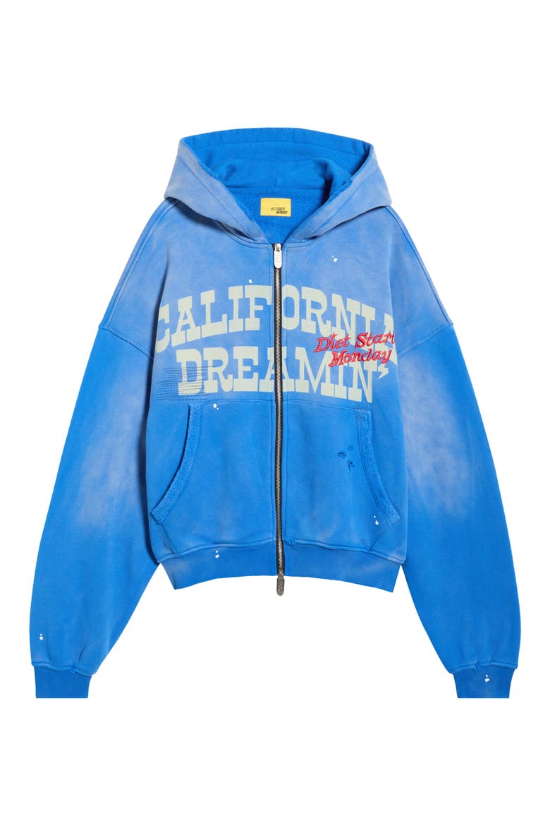 California Dreamin' Zip Hoodie, Alternate, color, BLUE
