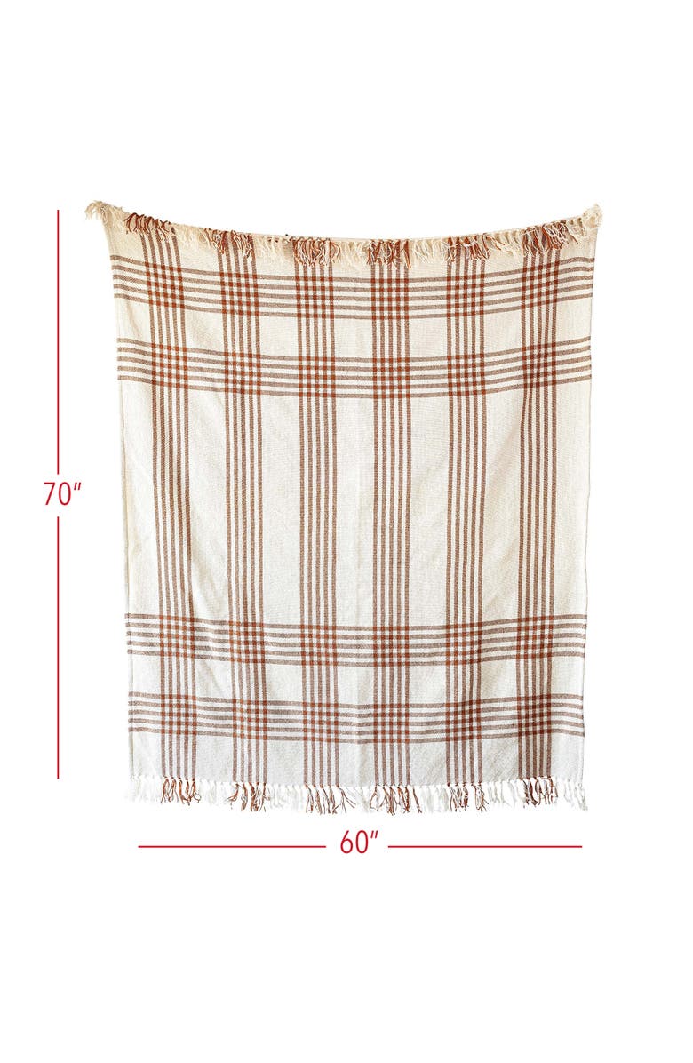 Foreside Home and Garden Plaid Outdoor Picnic Blanket Rust Polyester, Alternate, color, Red