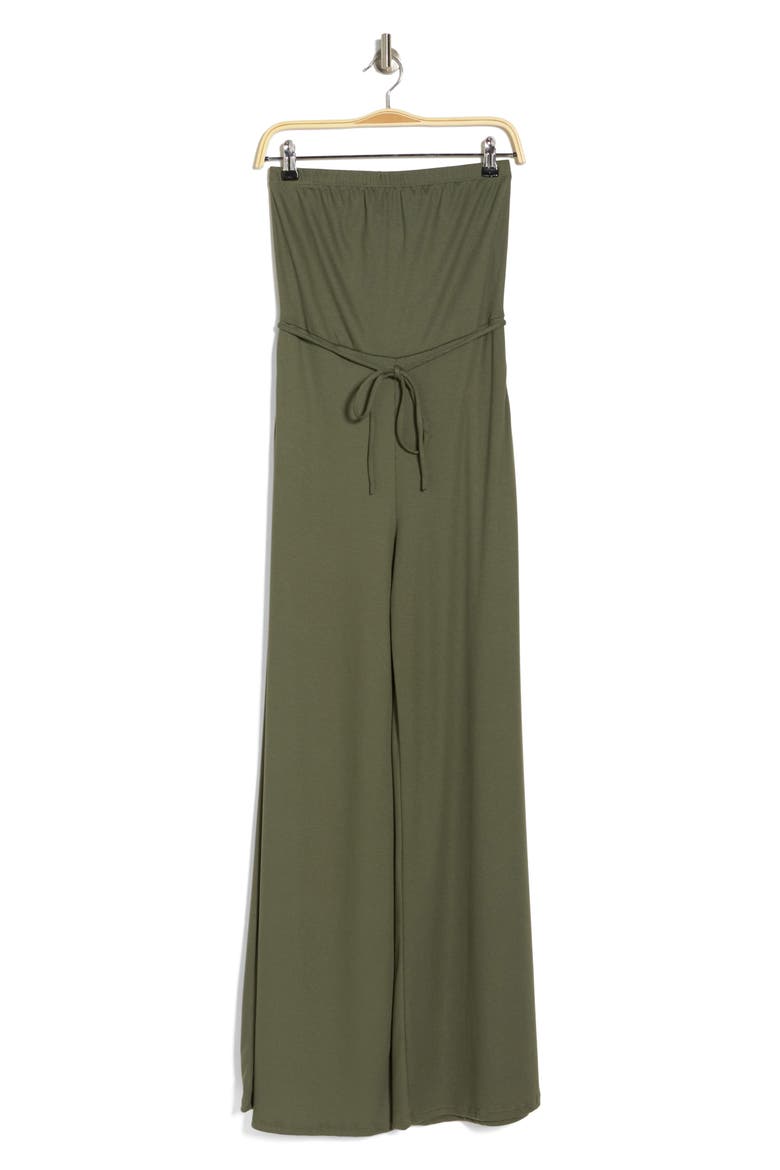 Ribbed Strapless Tube Jumpsuit, Alternate, color, OLIVE