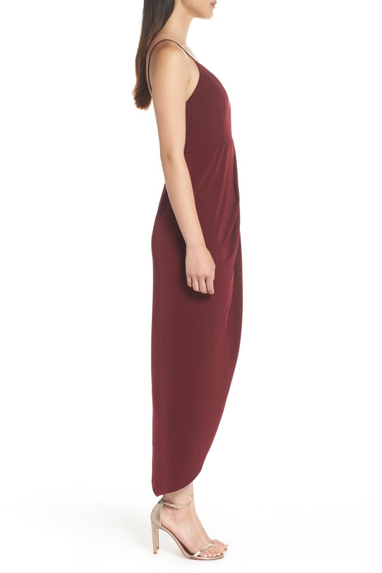 Tulip Hem Maxi Dress, Alternate, color, BURGUNDY