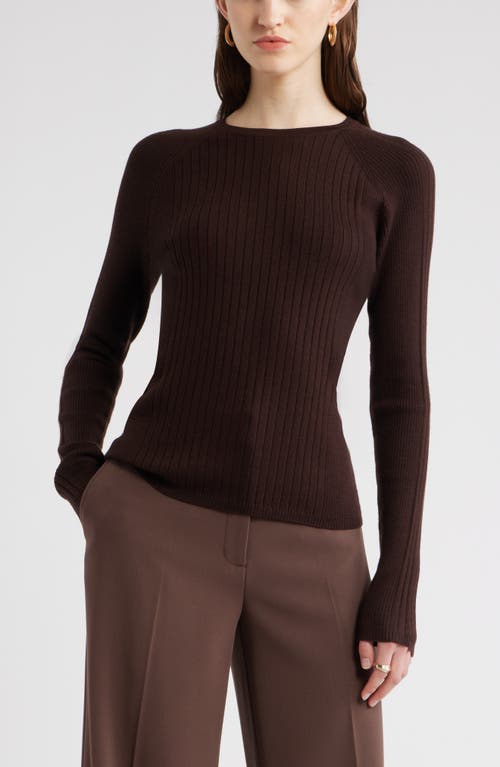 Nordstrom Rib Wool Blend Sweater In Brown