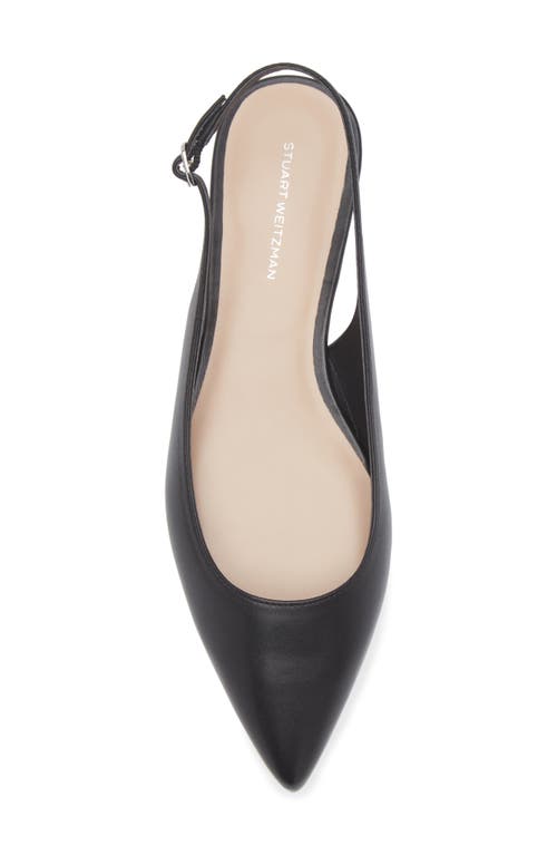 Stuart Weitzman Mara Pointed Toe Slingback Flat In Black