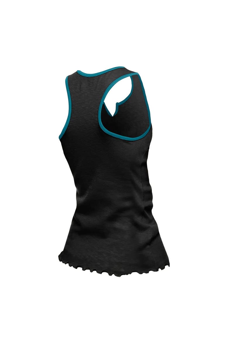 New Era Women's New Era  Black Jacksonville Jaguars Lettuce Hem Notch Neck Tri-Blend Tank Top, Alternate, color, Black