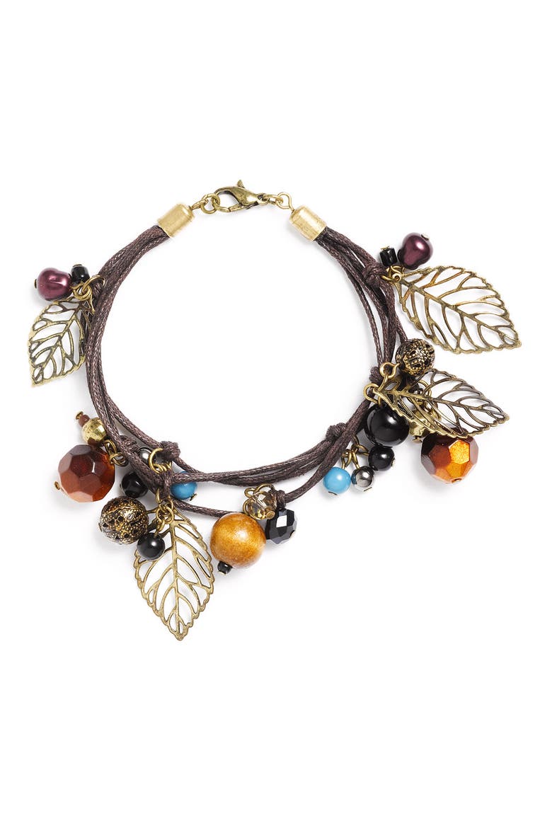 Kool Connections Charm Bracelet, Main, color, BROWN