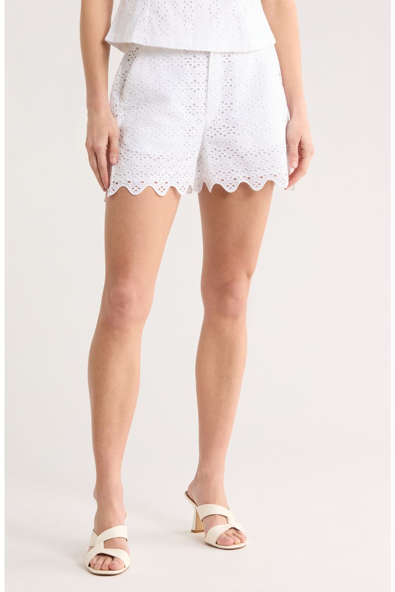 Eyelet Shorts, Main, color, WHITE