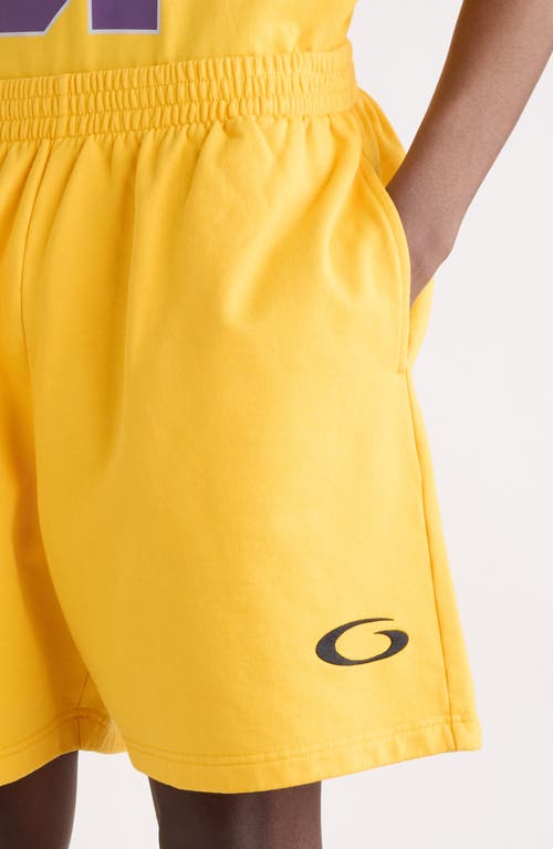 Balenciaga Loop Sports Icon Fleece Sweat Shorts In Yellow