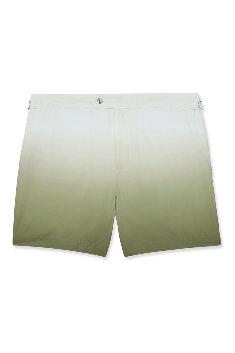Amore Ombré Side Adjuster Swim Trunks, Alternate, color, SOFT SAGE GREEN