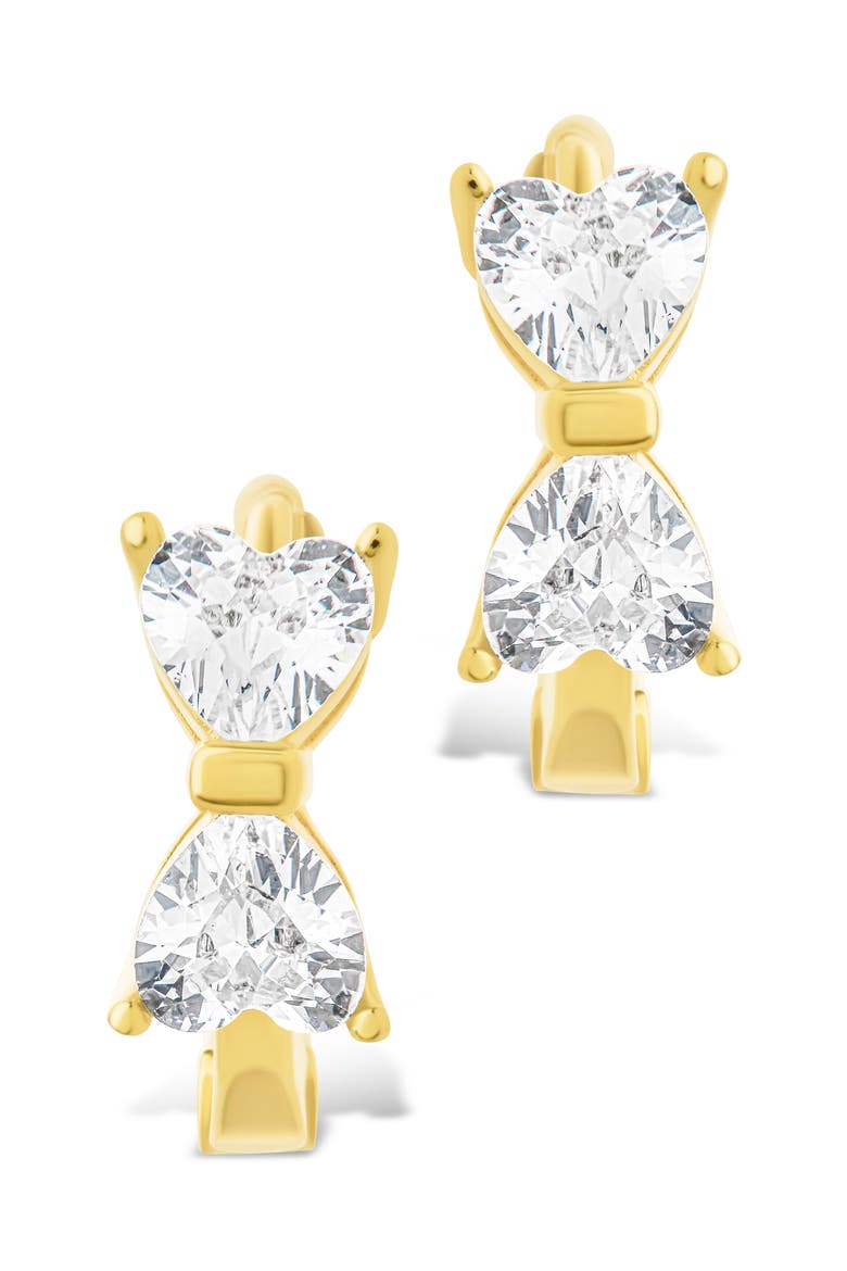 Ravenna Cubic Zirconia Hoop Earrings, Alternate, color, GOLD