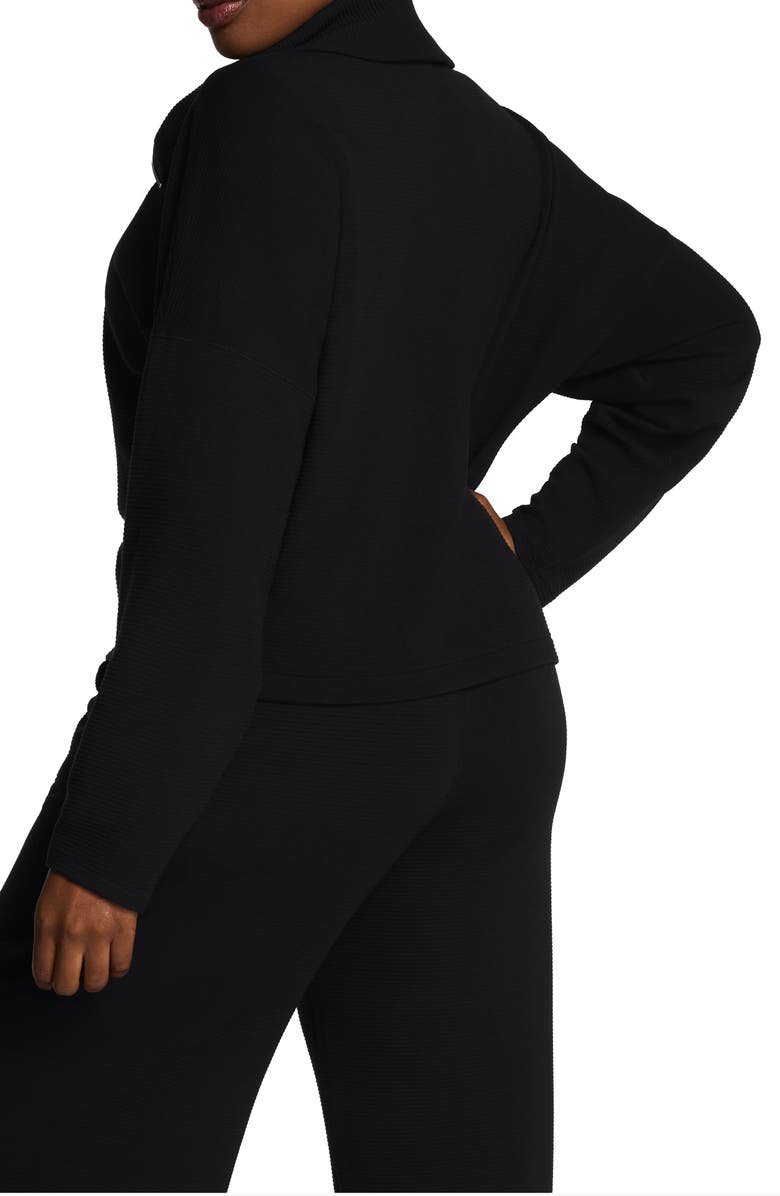 SPANX<sup>®</sup> AirEssentials French Rib Quarter Zip Pullover, Alternate, color, Very Black