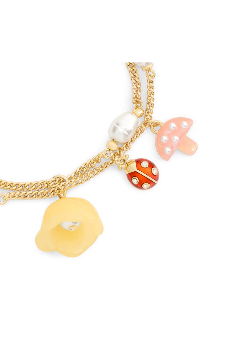 COACH Floral Charm Double Strand Bracelet, Alternate, color, 