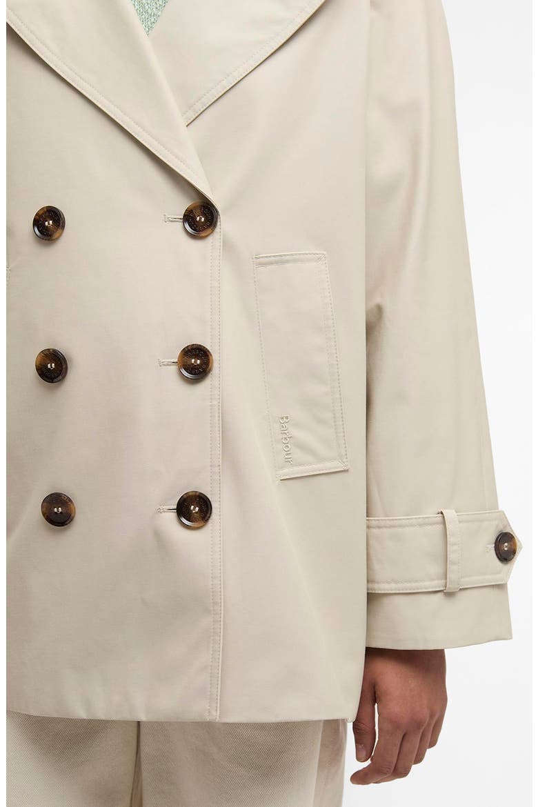 Maisy Showerproof Double Breasted Jacket, Alternate, color, MIST / DRESS NAVY TARTAN