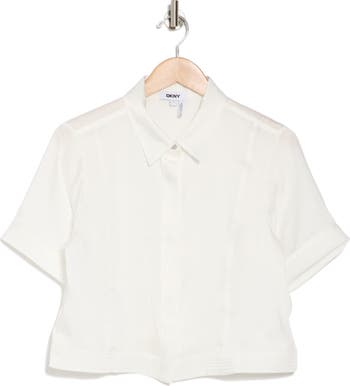 Boxy Crop Button-Up Shirt